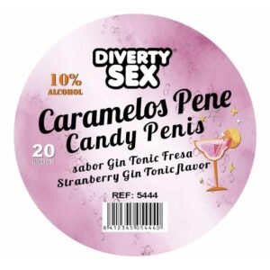 20 Caramelos Forma de Pene Sabor Gin Tonic