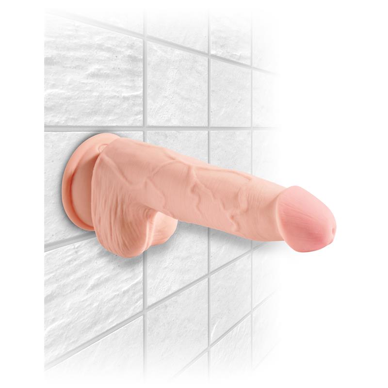 3D Dildo Triple Densidad con Testículos Plus 5 Natural - Imagen 8