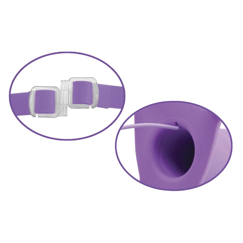 Arnés con Dildo Hueco con Vibración 20 cm Púrpura - Imagen 3