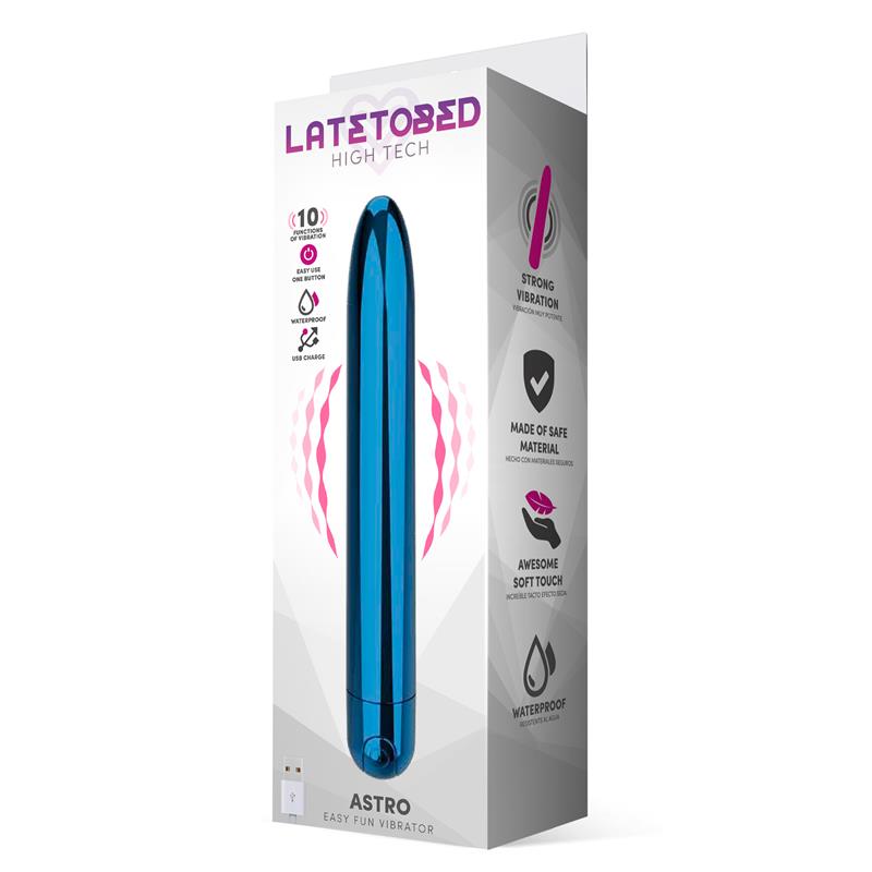 Astro Vibrador 10 Funciones 18.5 cm USB Azul - Imagen 3