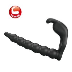 Blackney Anillo Vibrador con Plug Silicona Negro