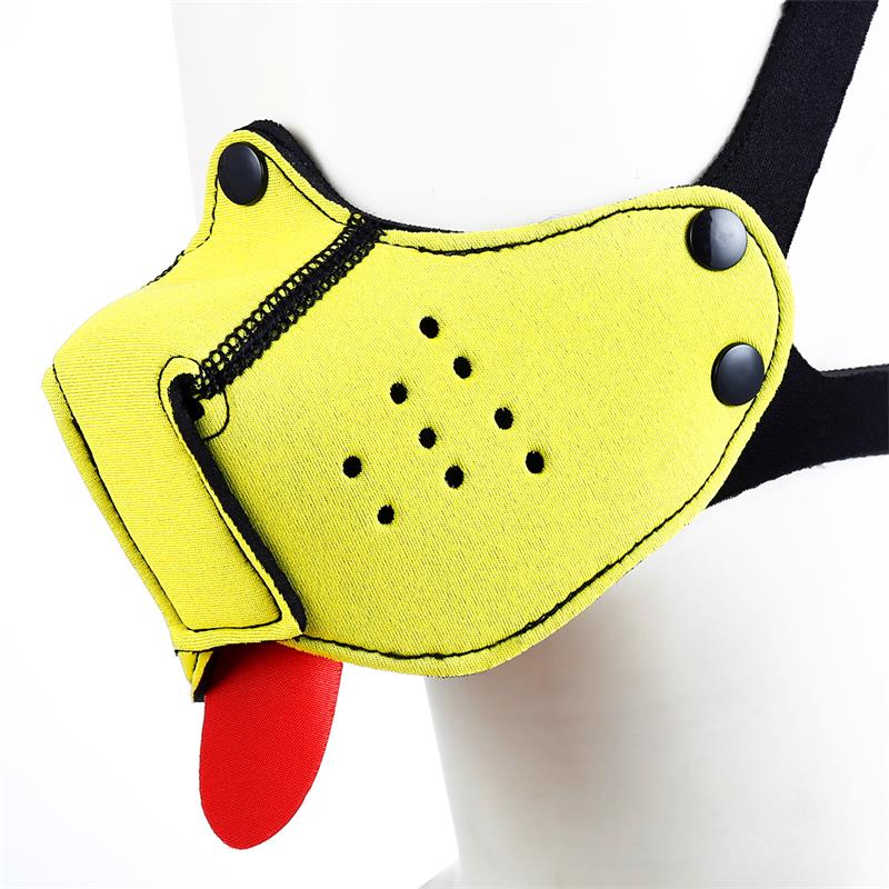 Bozal de Perro de Neopreno Desmontable y Ajustable Amarillo - Imagen 8