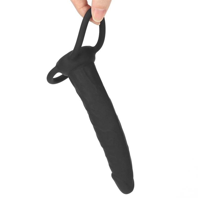 Dildo Anal con Doble Anillo Negro - Imagen 4