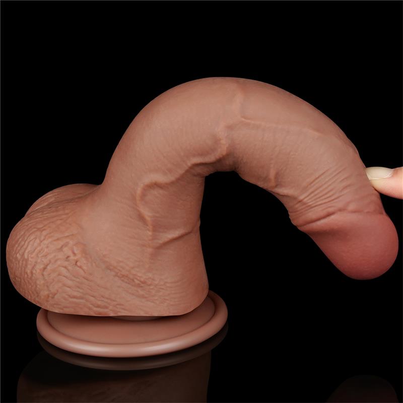 Dildo con Piel Retractil 7.5 Bronceado - Imagen 9