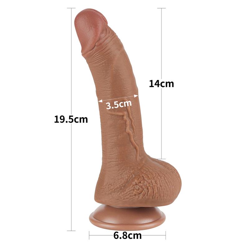 Dildo con Piel Retractil 7.5 Bronceado - Imagen 3
