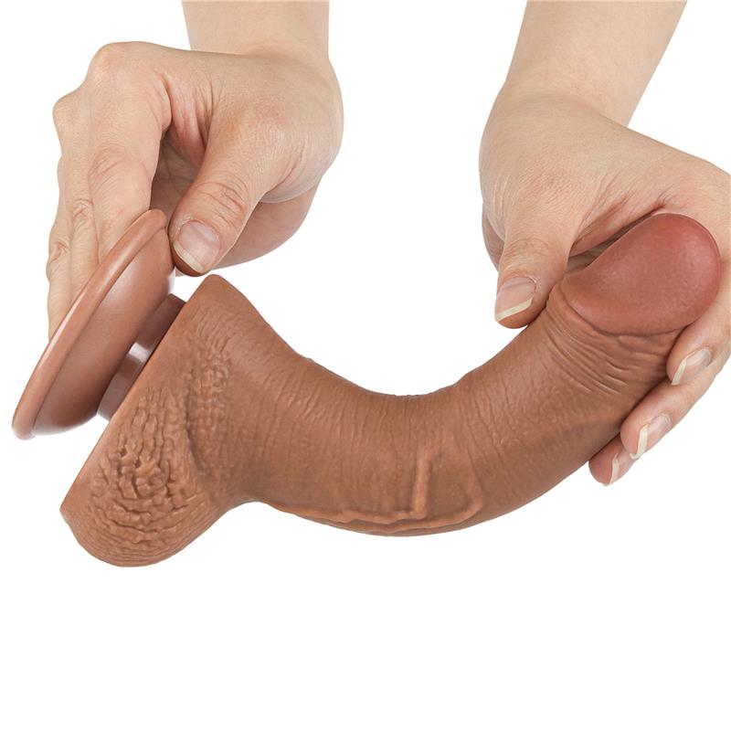 Dildo con Piel Retractil 7.5 Bronceado - Imagen 6