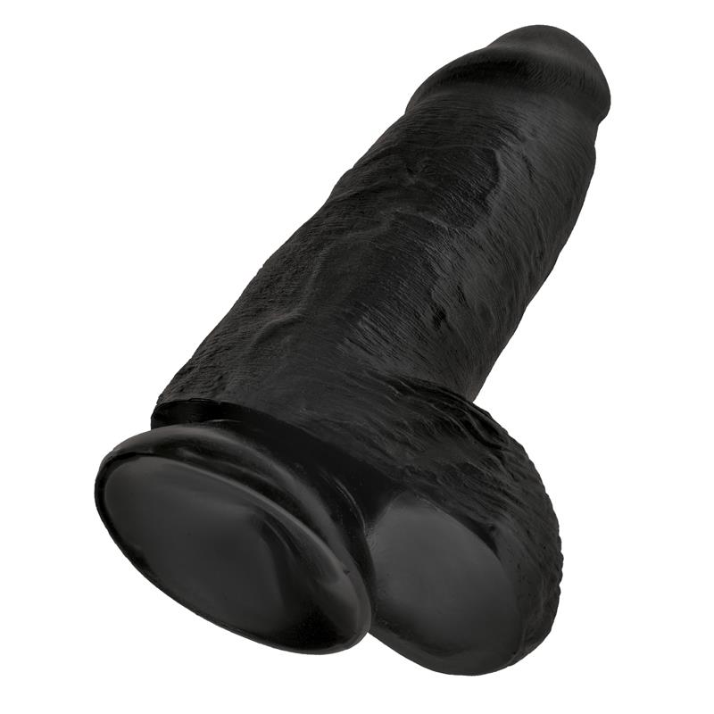 Dildo con Testículos 9 Chubby Negro - Imagen 4