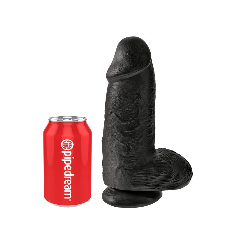 Dildo con Testículos 9 Chubby Negro - Imagen 6