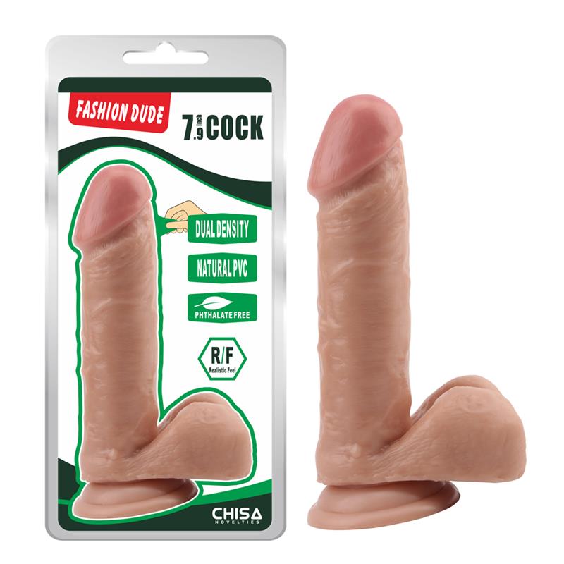 Dildo Dual density Fashion Dude 20 cm Color Natural - Imagen 5