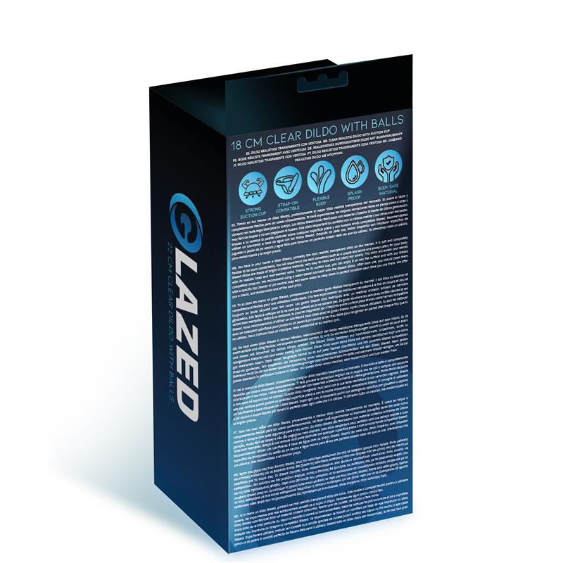 Dildo Realista con Testículos Material Cristalino 18 cm - Imagen 3