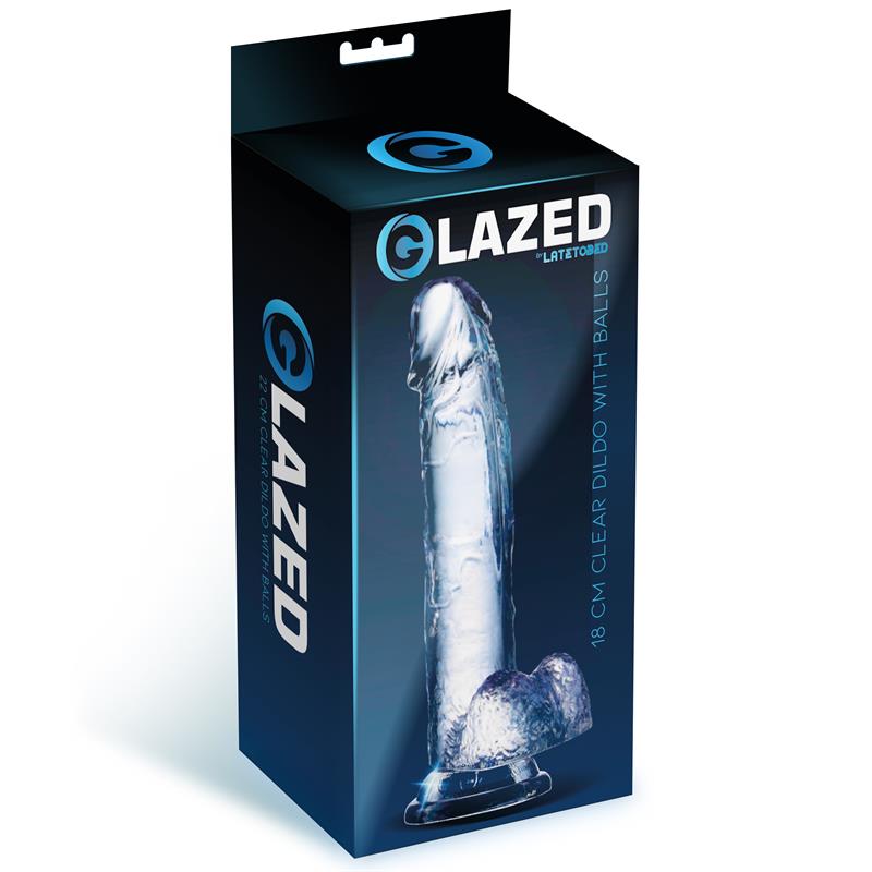 Dildo Realista con Testículos Material Cristalino 18 cm - Imagen 5