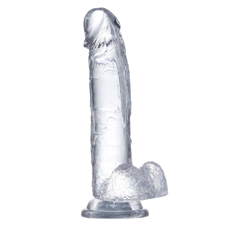 Dildo Realista con Testículos Material Cristalino 18 cm - Imagen 6