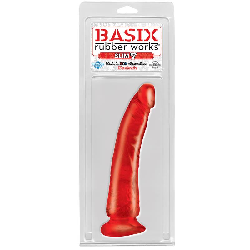 Dildo Slim 17,78 cm Rojo - Imagen 3