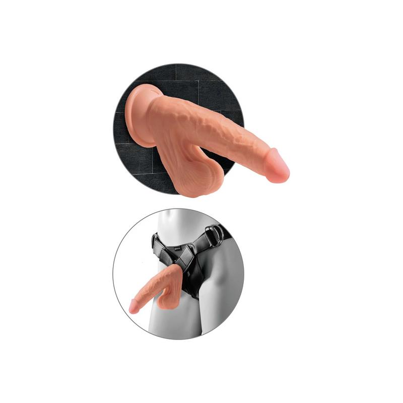 Dildo Triple Densidad Testículos Oscilantes 7 Caramelo - Imagen 5