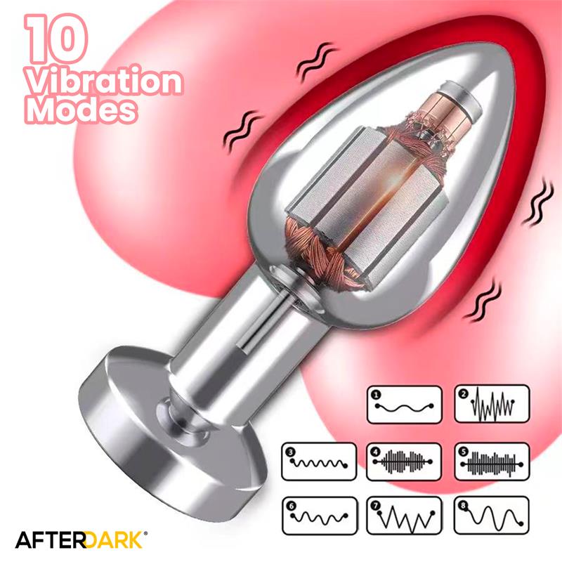 Dimpor Plug Anal Cromado con Vibración USB Magnético Talla M - Imagen 7