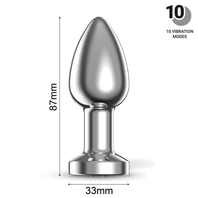 Dimpor Plug Anal Cromado con Vibración USB Magnético Talla M - Imagen 8