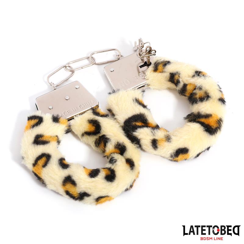 Esposas de Metal Furry con Pelo Animal Print Leopardo - Imagen 8