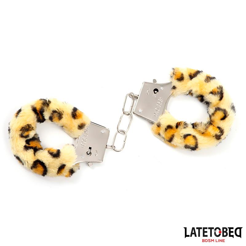 Esposas de Metal Furry con Pelo Animal Print Leopardo - Imagen 9