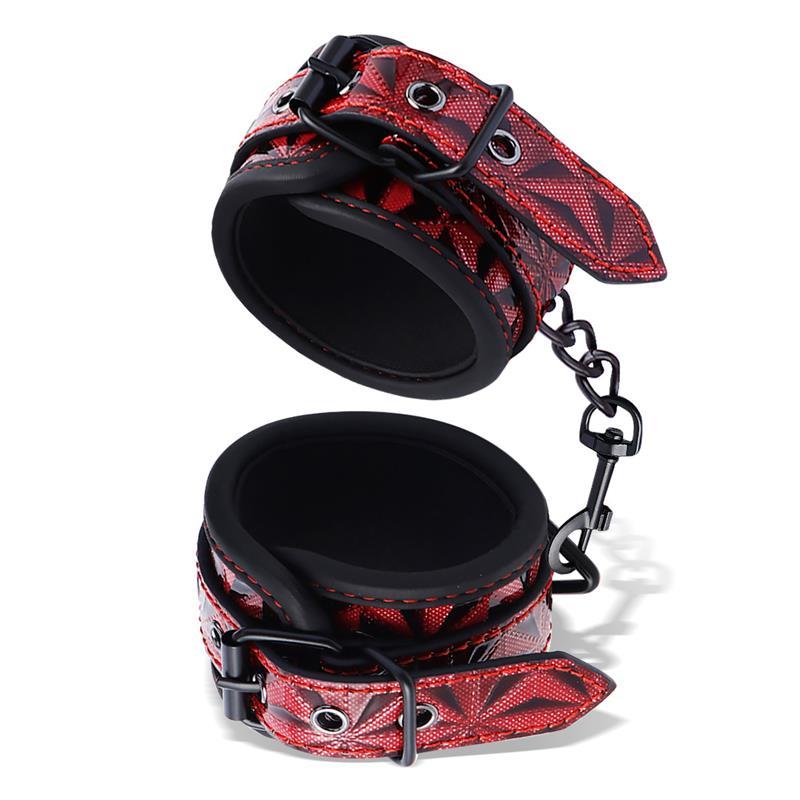 Esposas para Tobillos Acolchadas Ajustable Diamond Cuero Vegano - Imagen 6