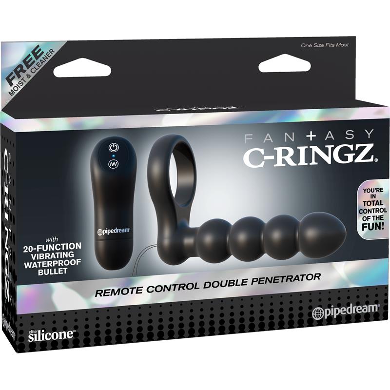 Fantasy C-Ringz Anillo Doble Penetrador con Control Remoto Color Negro - Imagen 5