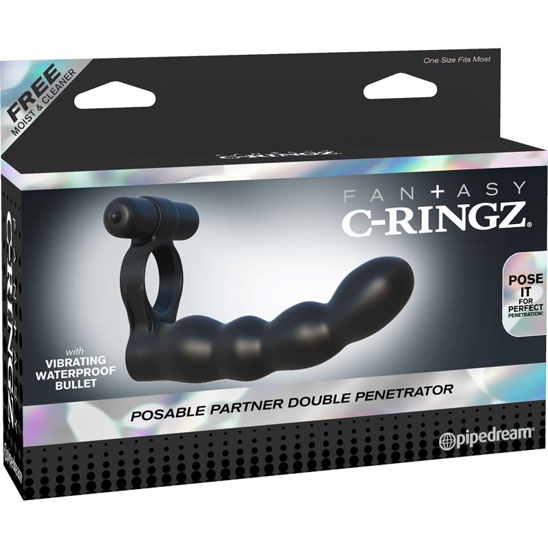 Fantasy C-Ringz Anillo Doble Penetrador Flexible Negro - Imagen 7