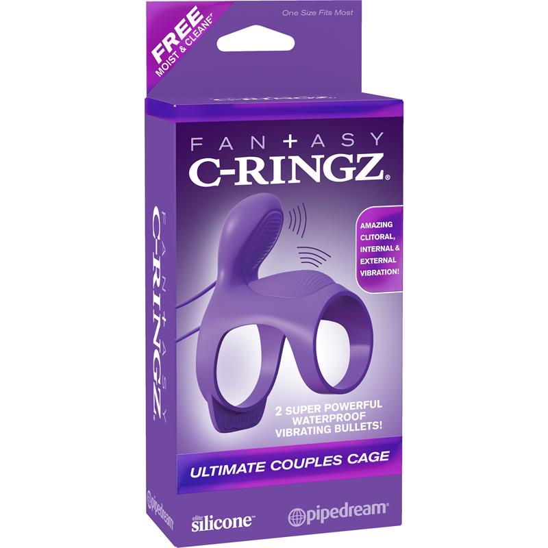 Fantasy C-Ringz Anillo Vibrador para Parejas Ultimate Cage Púrpura - Imagen 6