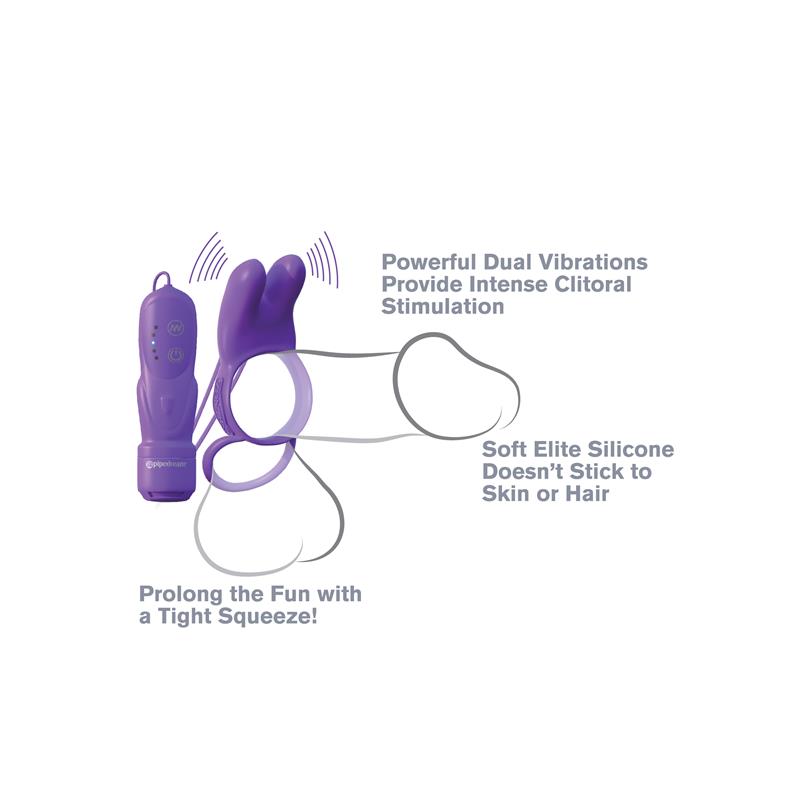 Fantasy C-Ringz Anillo Vibrador Rabbit Doble Púrpura - Imagen 4