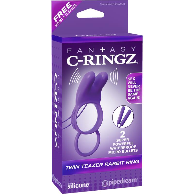 Fantasy C-Ringz Anillo Vibrador Rabbit Doble Púrpura - Imagen 9
