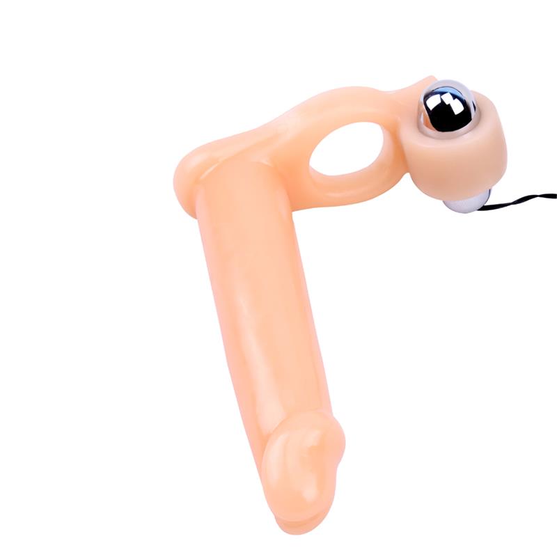 Funda para el Pene con Vibracion 15.5 cm Natural - Imagen 3