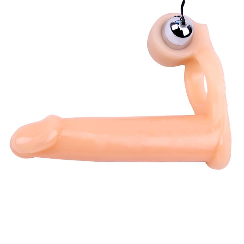 Funda para el Pene con Vibracion 15.5 cm Natural - Imagen 5