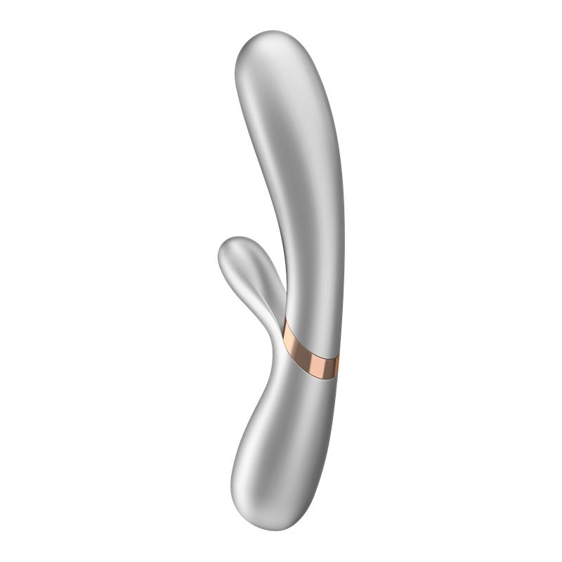 Hot Lover Vibrador Efecto Calor con APP Plata y Champagne - Imagen 4