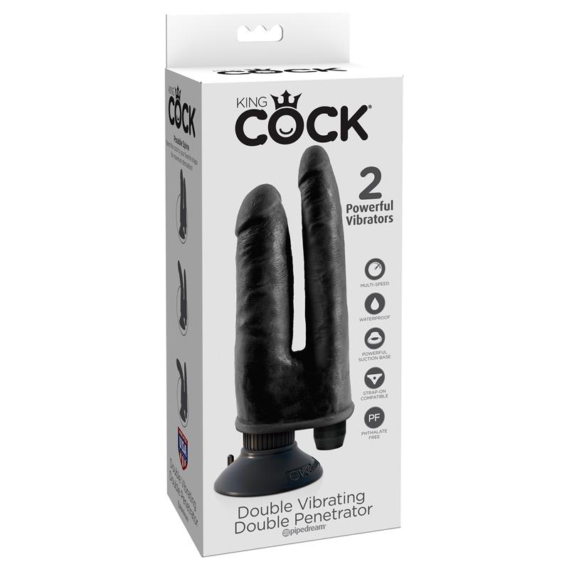 King Cock Vibrador Doble 8 - Color Negro - Imagen 3