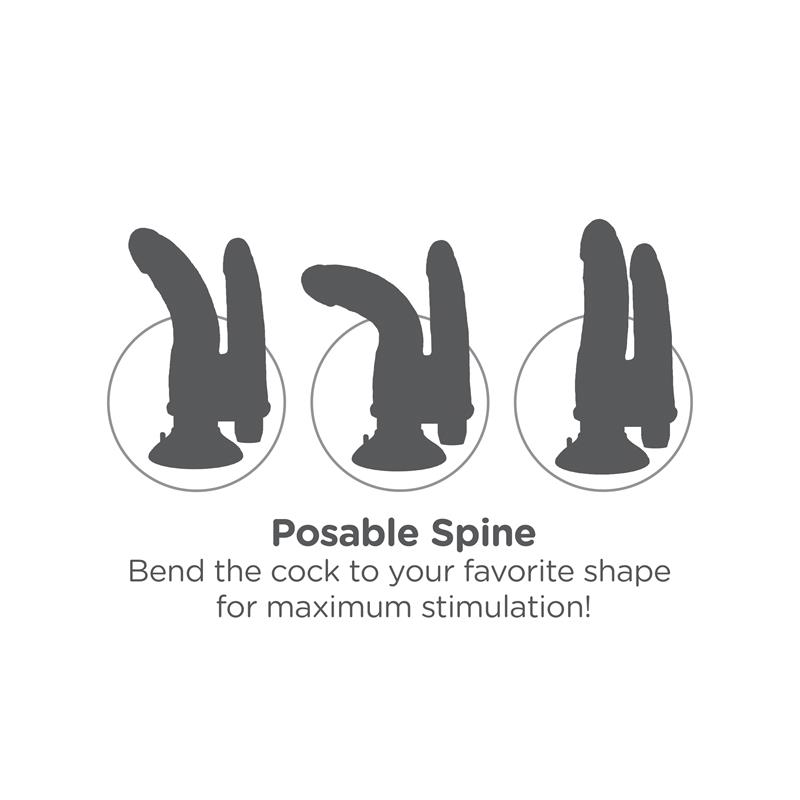 King Cock Vibrador Doble 8 - Color Negro - Imagen 4