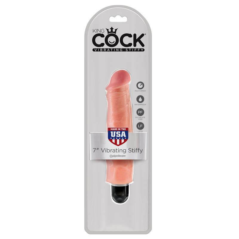 King Cock Vibrador Stiffy de 7 - Color Natural - Imagen 3