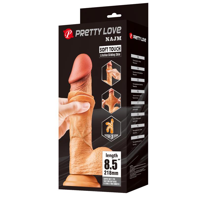 Dildo Realista Piel Deslizante Retractil 21.8 cm - Imagen 11