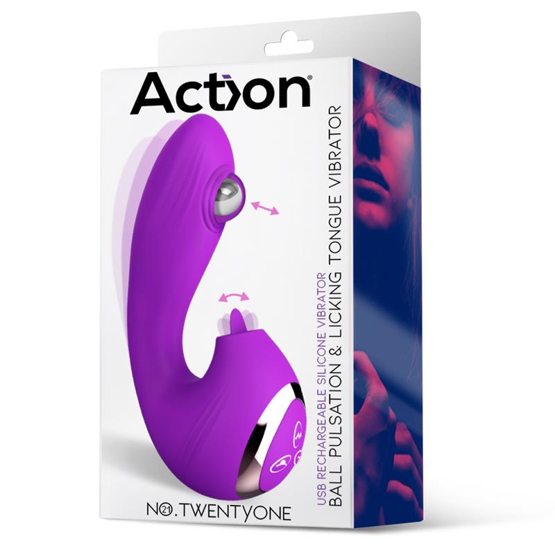 No. TwentyOne Vibrador con Bola Pulsante y Lengua Estimuladora - Imagen 5