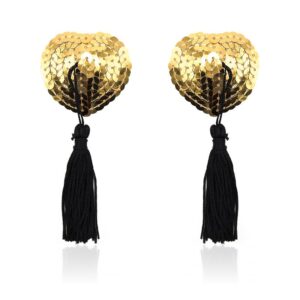 Pezonera de Corazón con Lentejuelas Doradas