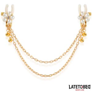 Pinzas para Pezones con Cadena y Flor de Perlas