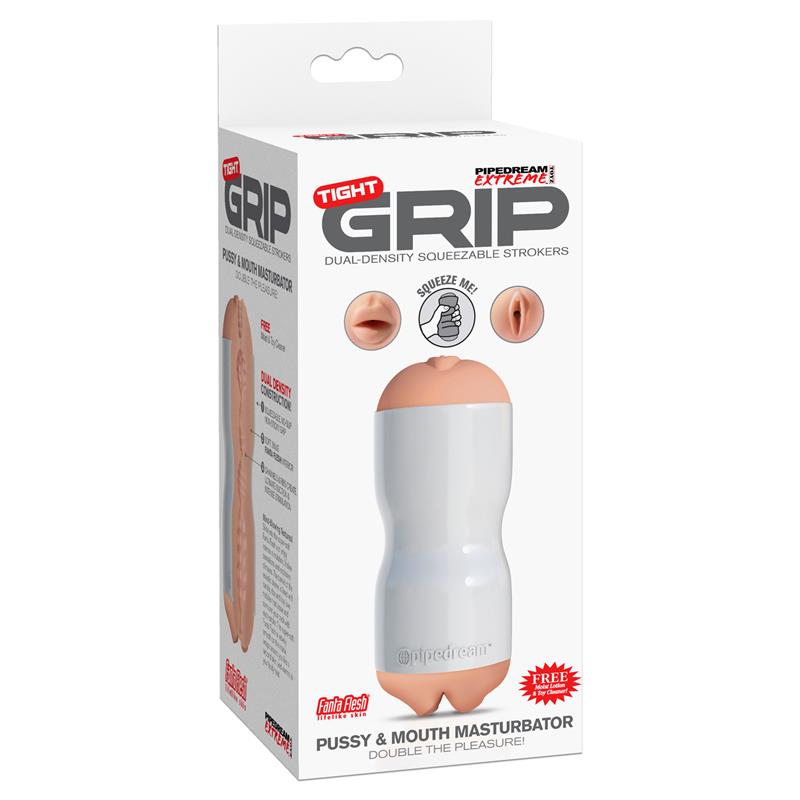 Pipedream Extreme Toyz Masturbador Tight Grip Pussy & Mouth Color Blanco - Imagen 3