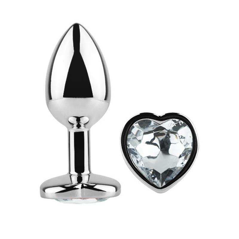 Plug Anal con Joya de Corazón Blanco Talla L - Imagen 4