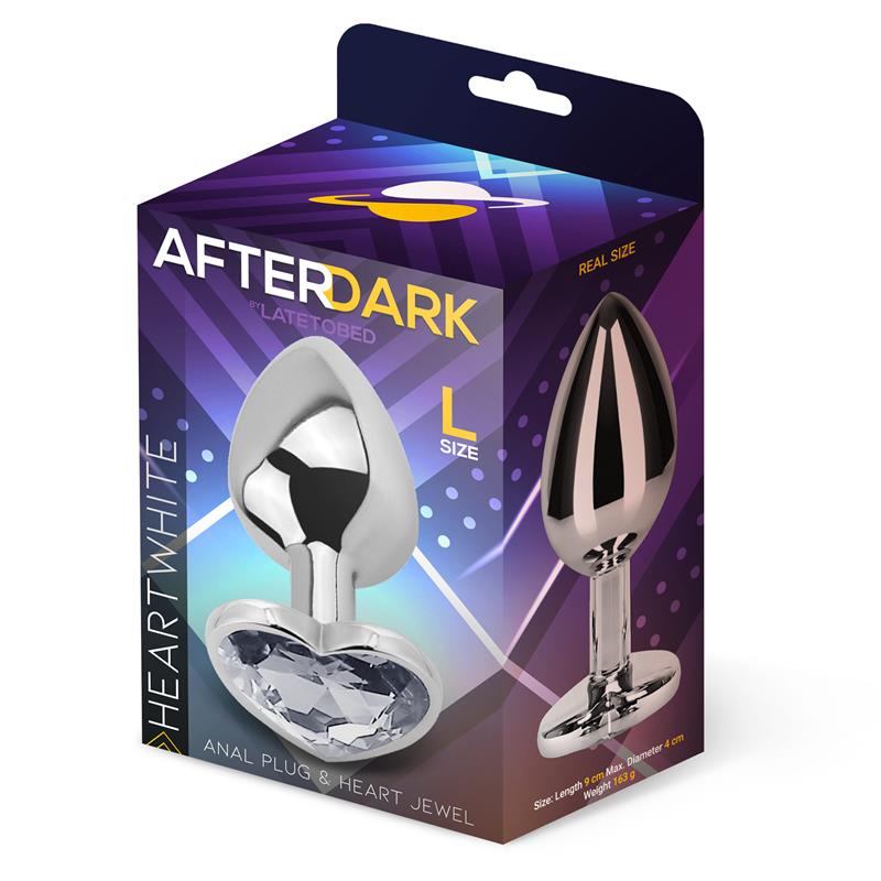 Plug Anal con Joya de Corazón Blanco Talla L - Imagen 5
