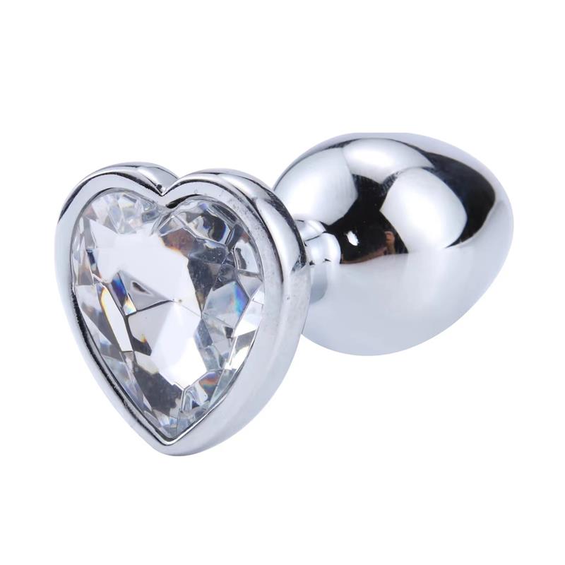Plug Anal con Joya de Corazón Blanco Talla L - Imagen 7