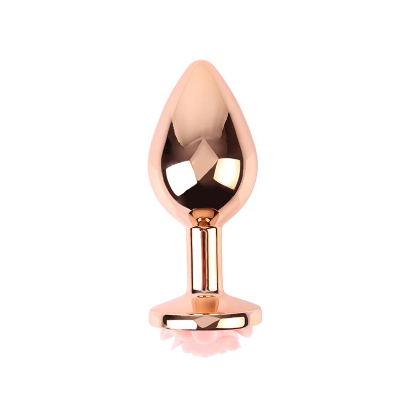 Plug Anal con Joya de Rosa Color Rose Talla M - Imagen 4