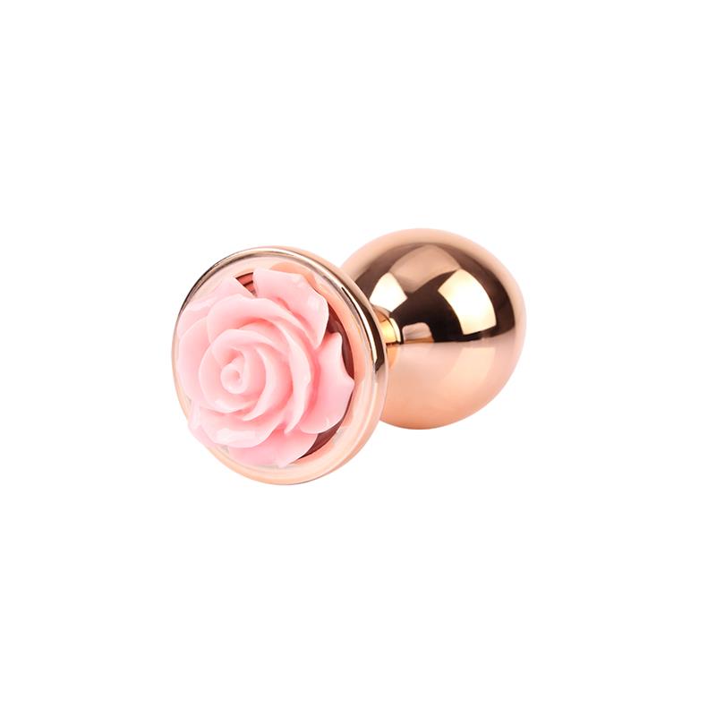 Plug Anal con Joya de Rosa Color Rose Talla M - Imagen 5
