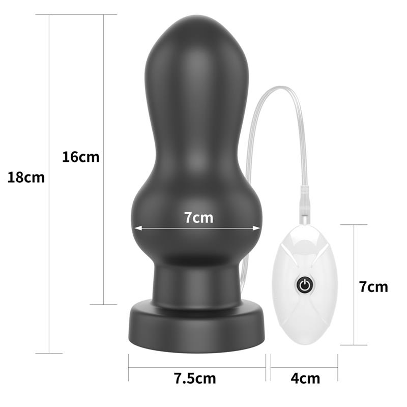 Plug Anal con Vibración King Sized 7 Negro - Imagen 11