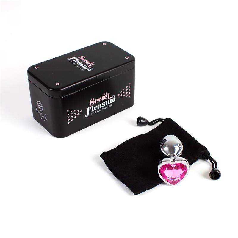 Plug Anal de Metal Corazón Fuchsia Talla S - Imagen 3