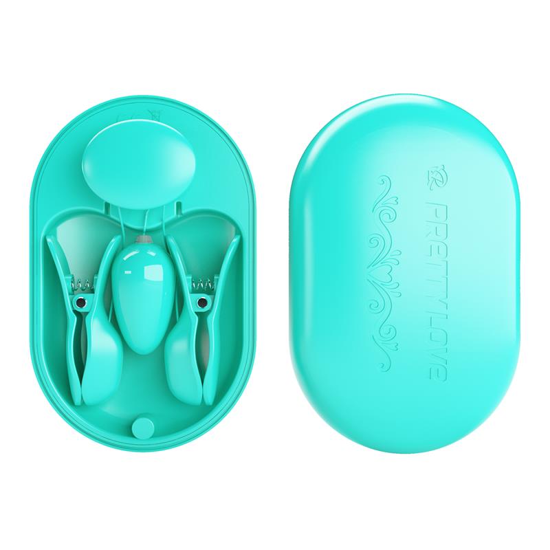 Surprise Box Huevo Vibrador y Pinzas para Pezones con Electro Estimulación Azul - Imagen 8