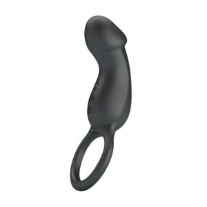 Trae Anillo Vibrador  Silicona USB Negro