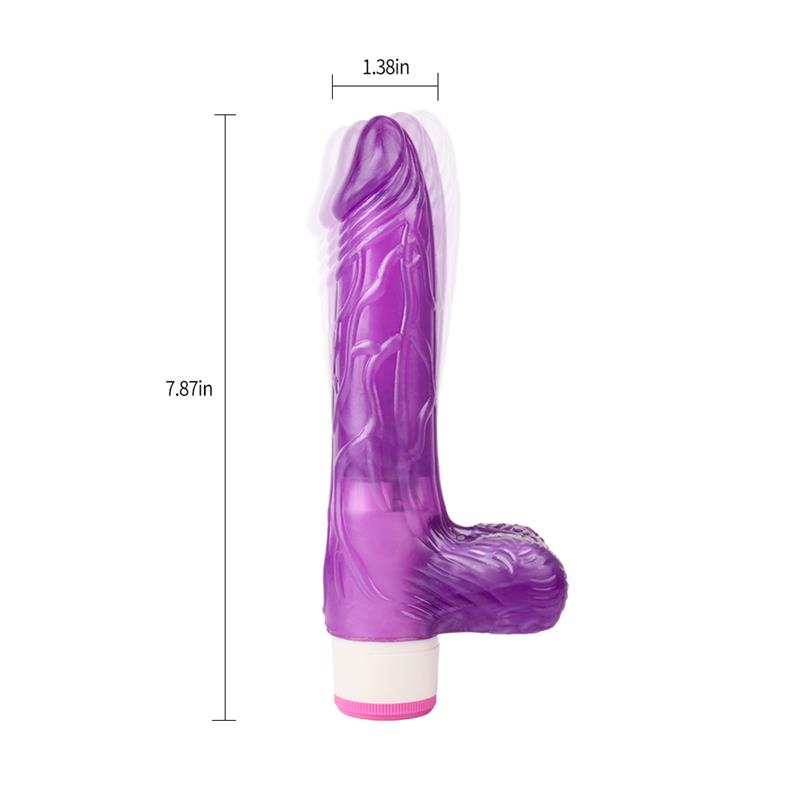 Vibrador Multi Velocidad Realista Púrpura 20cm - Imagen 3