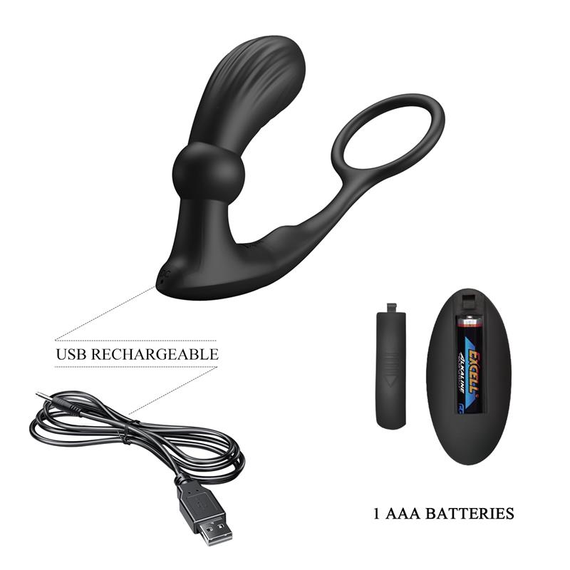 Warren Plug Anal y Anillo para el Pene con Vibración y Pulsación a Control Remoto - Imagen 10
